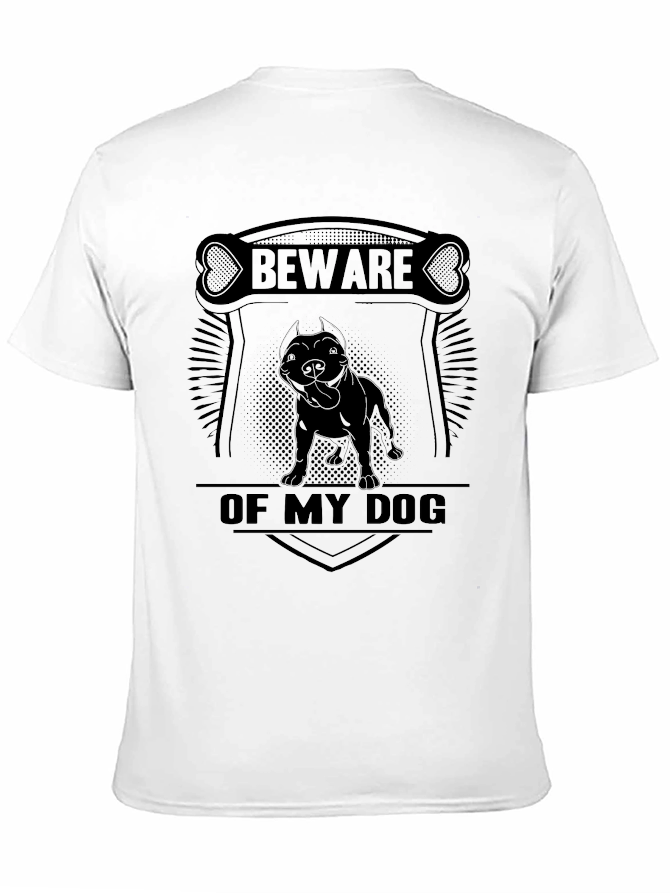 Beware of Dog T-Shirt Pitbull Graphic Tee