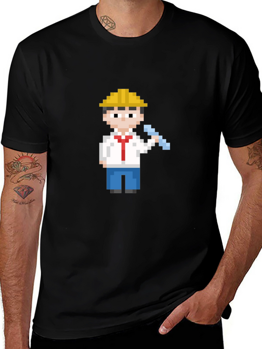 Pixel Art Construction Worker T-Shirt