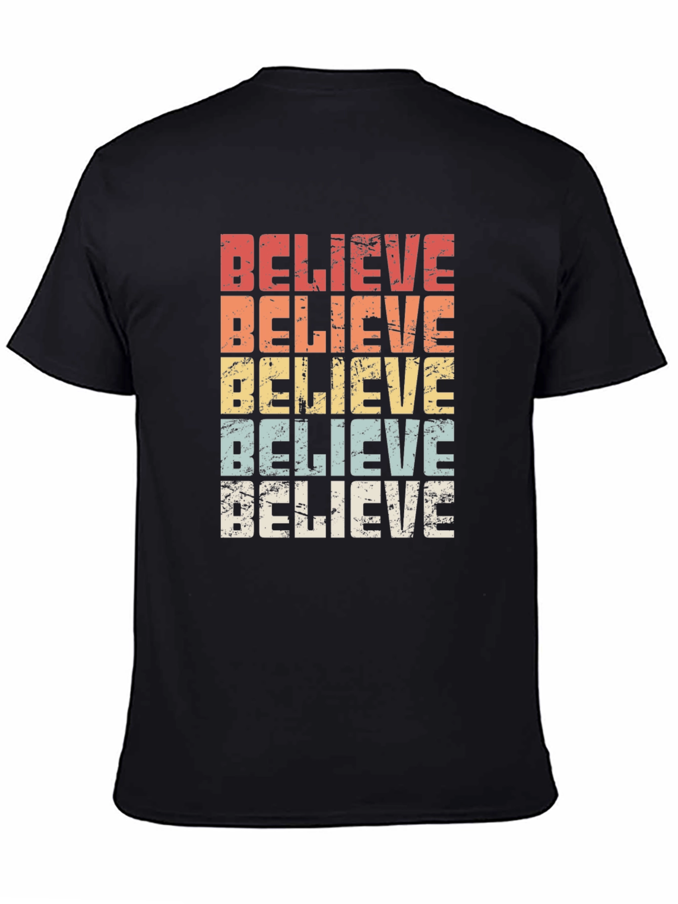 Believe Retro Graphic T-Shirt - Black