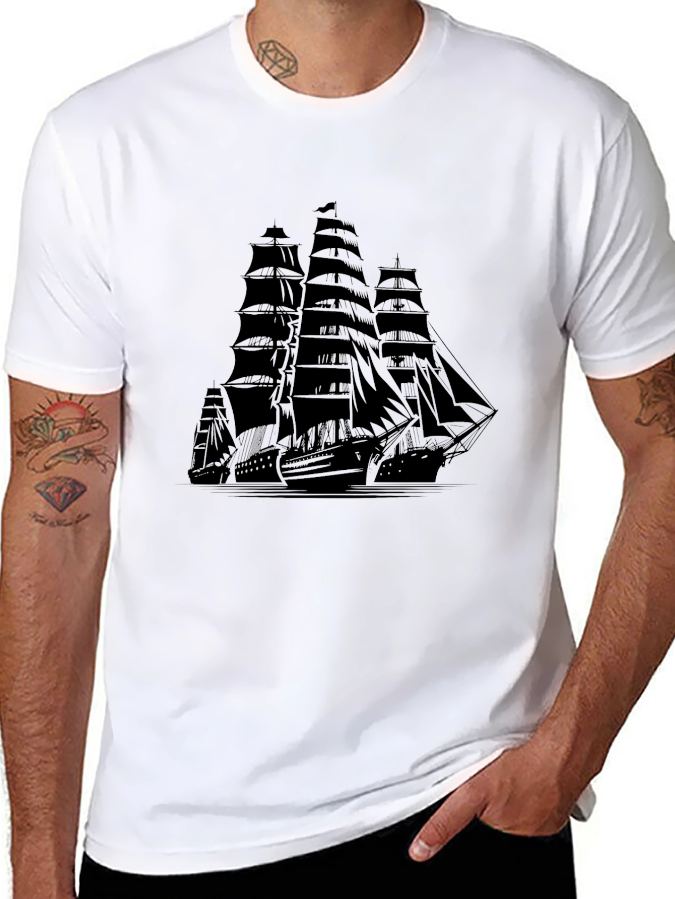 Black Sailboat T-Shirt - Nautical Style