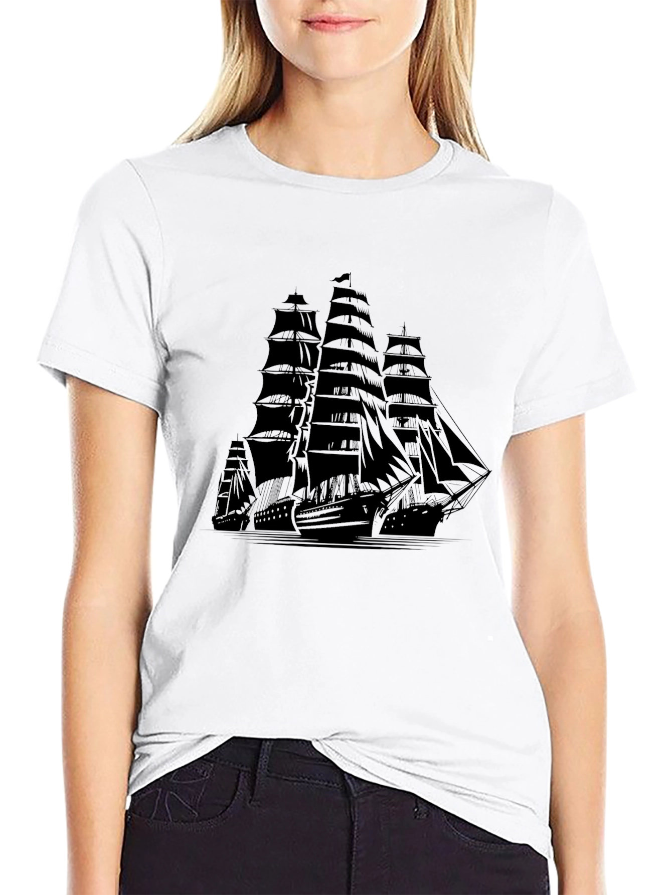 Black Sailboat T-Shirt - Nautical Style