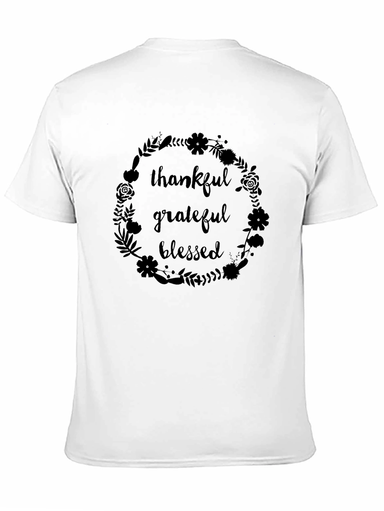 Thankful Grateful Blessed Graphic Tee - Black