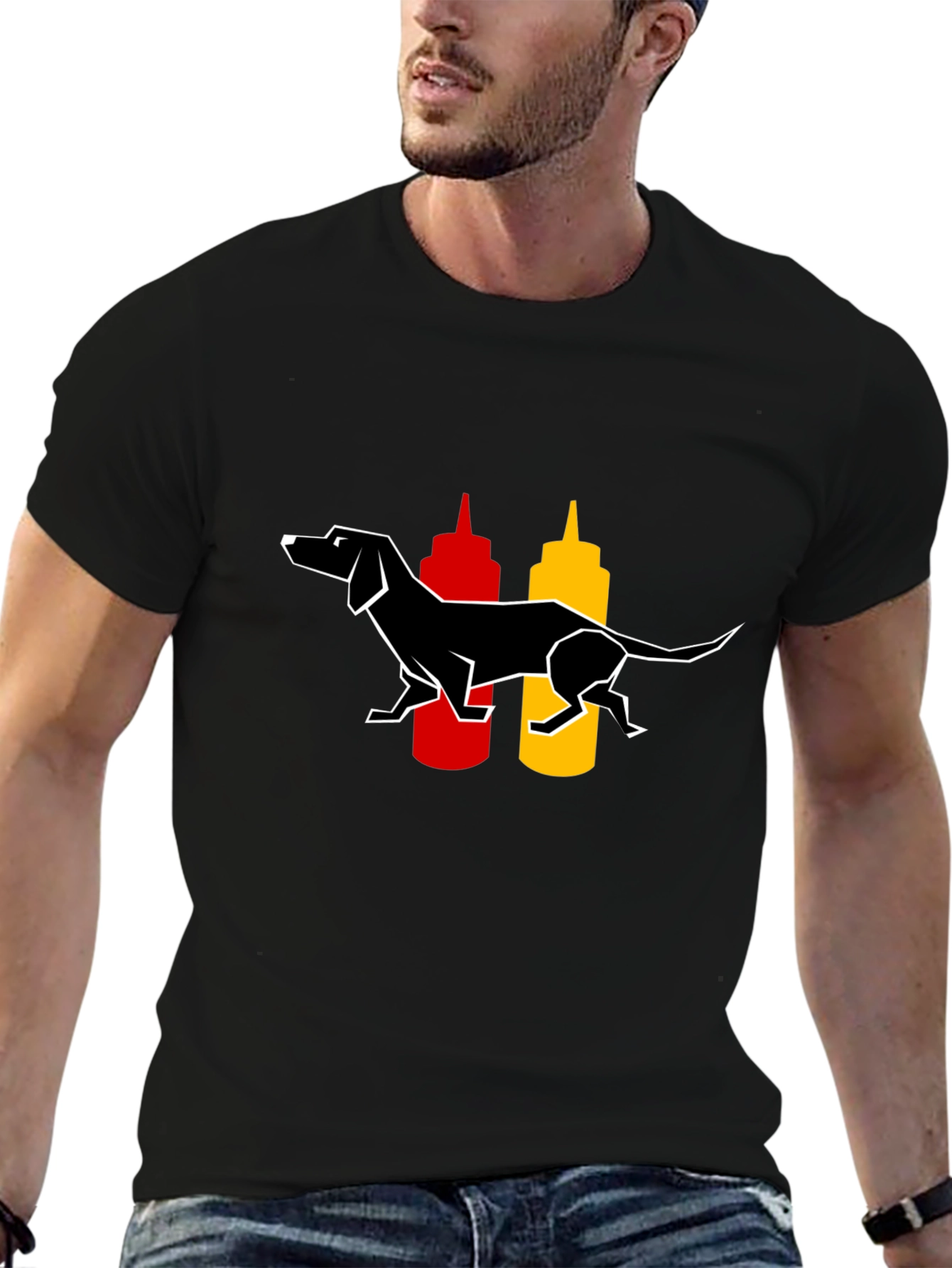 Dachshund Hot Dog Lover T-Shirt - Black