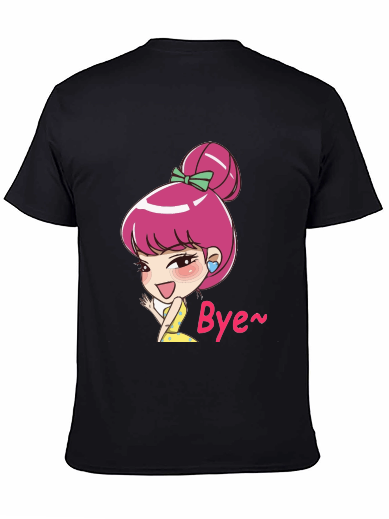 Cute Cartoon Character Black T-Shirt