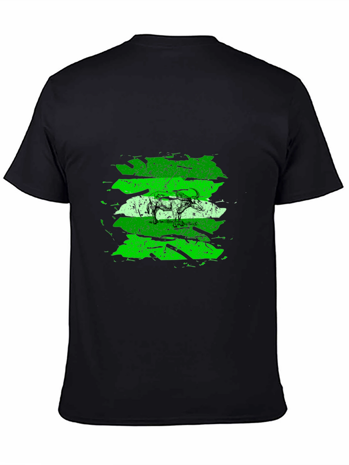 Green Buffalo Graphic Black T-Shirt