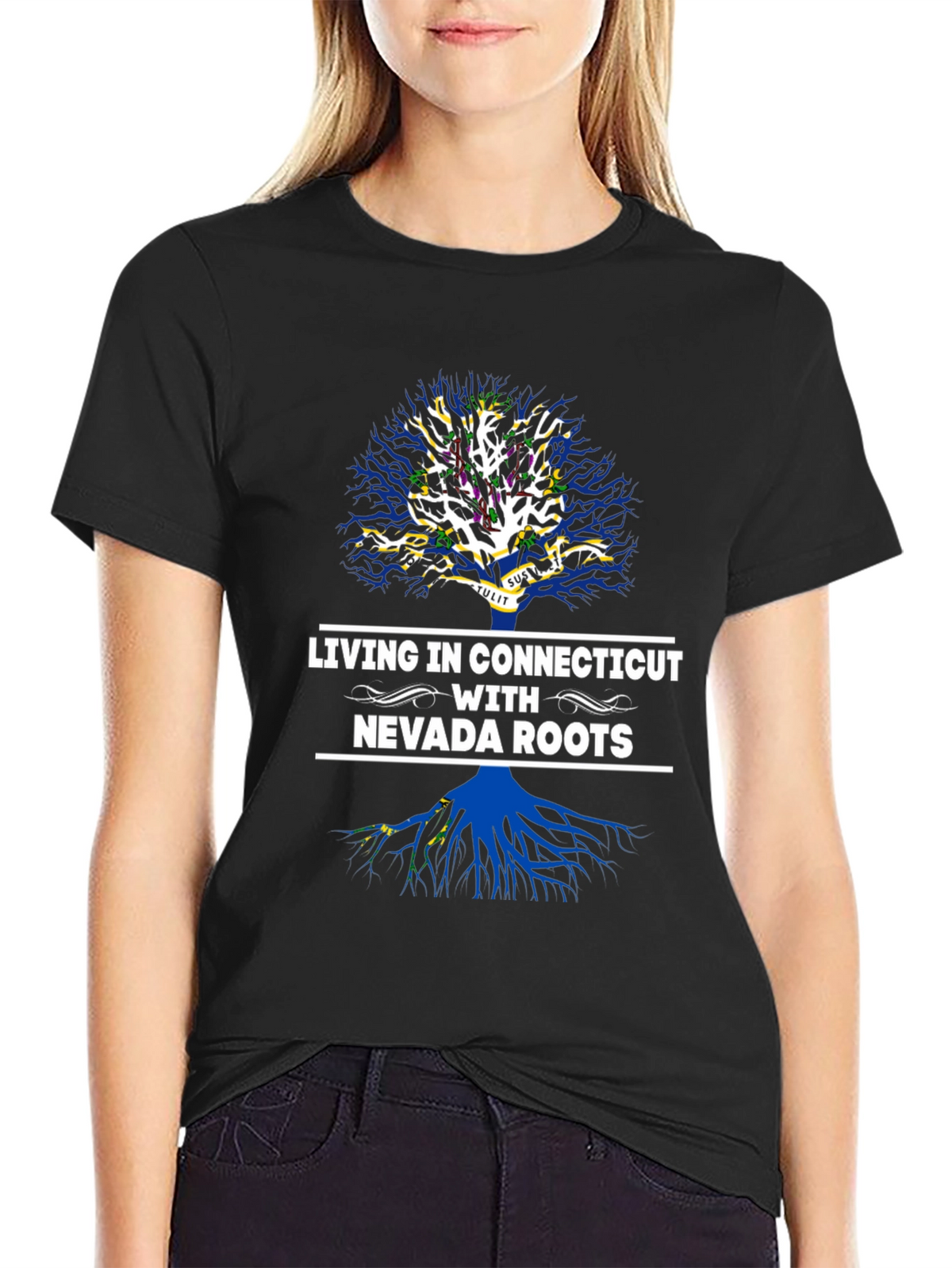 Living in Connecticut with Nevada Roots T-Shirt