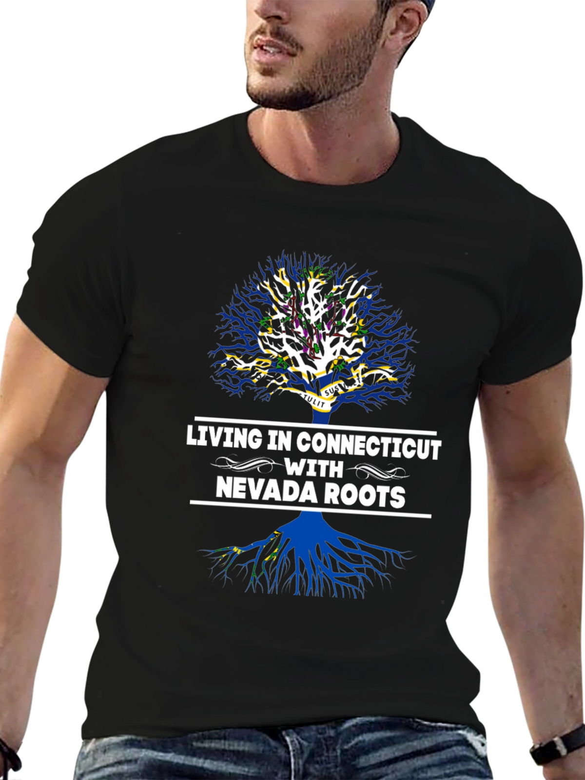 Living in Connecticut with Nevada Roots T-Shirt