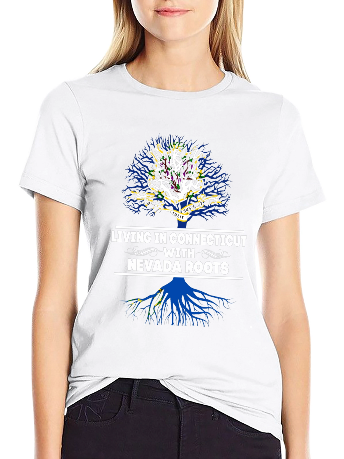 Living in Connecticut with Nevada Roots T-Shirt