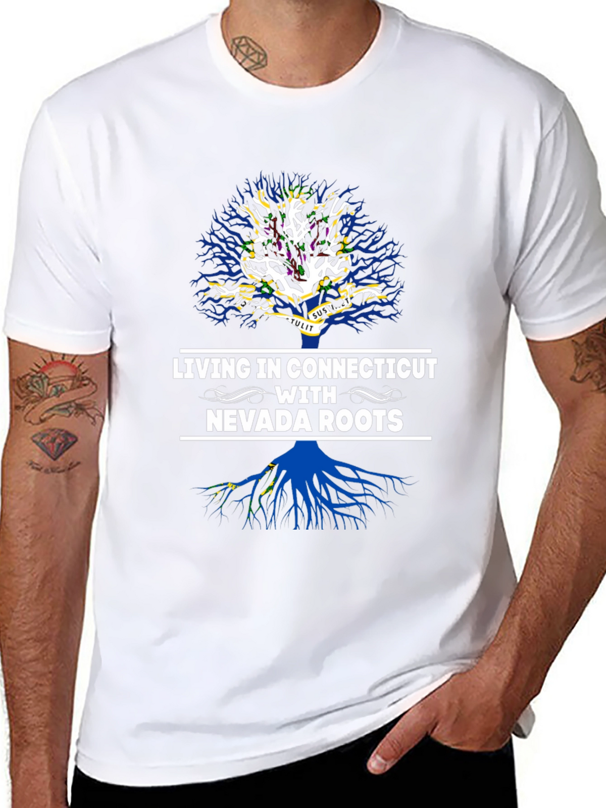 Living in Connecticut with Nevada Roots T-Shirt