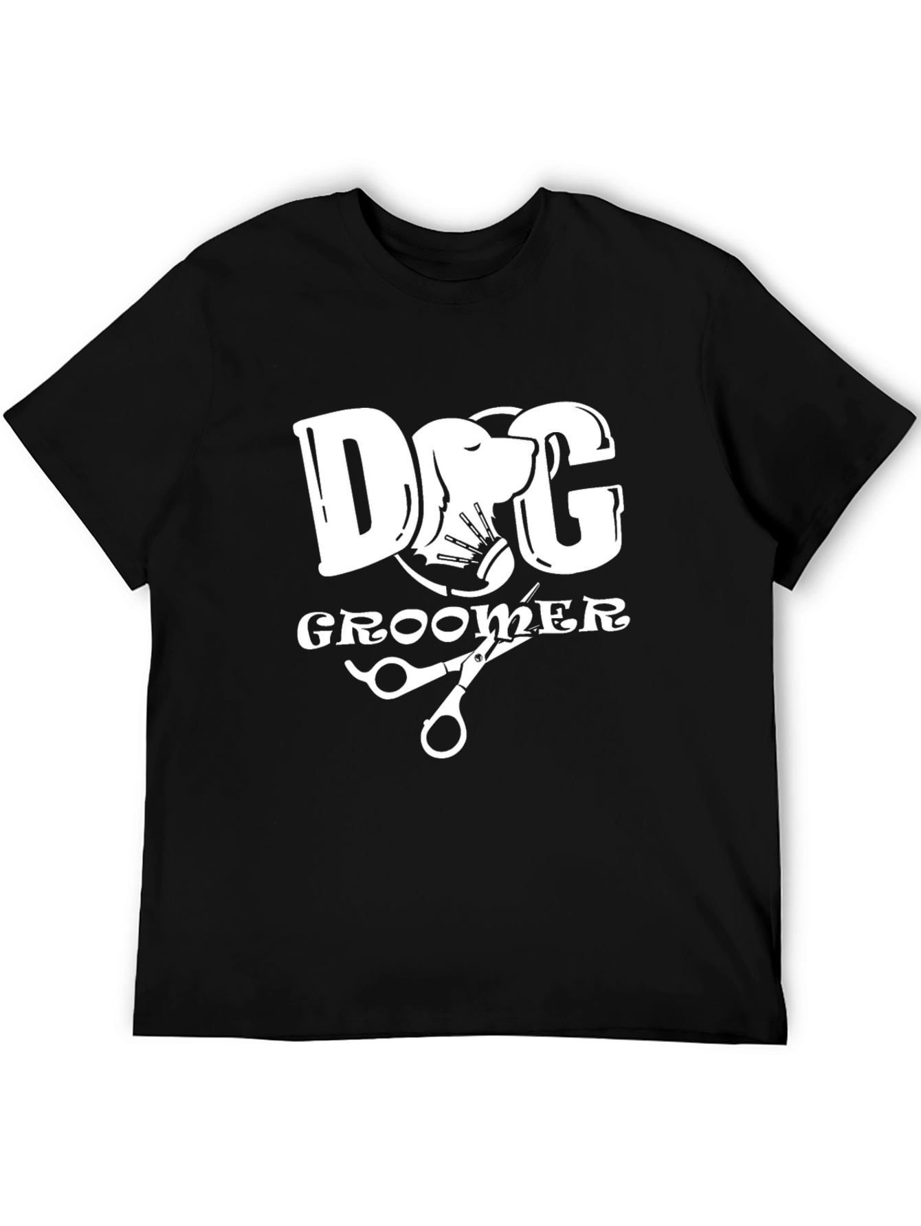 Dog Groomer Graphic Tee - Black Cotton T-Shirt
