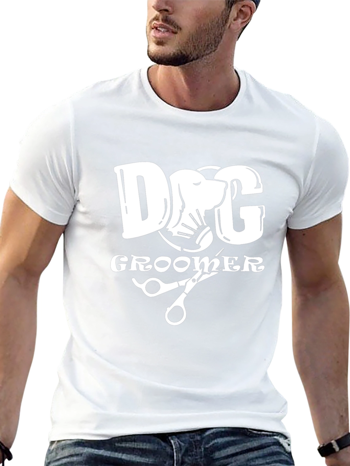 Dog Groomer Graphic Tee - Black Cotton T-Shirt