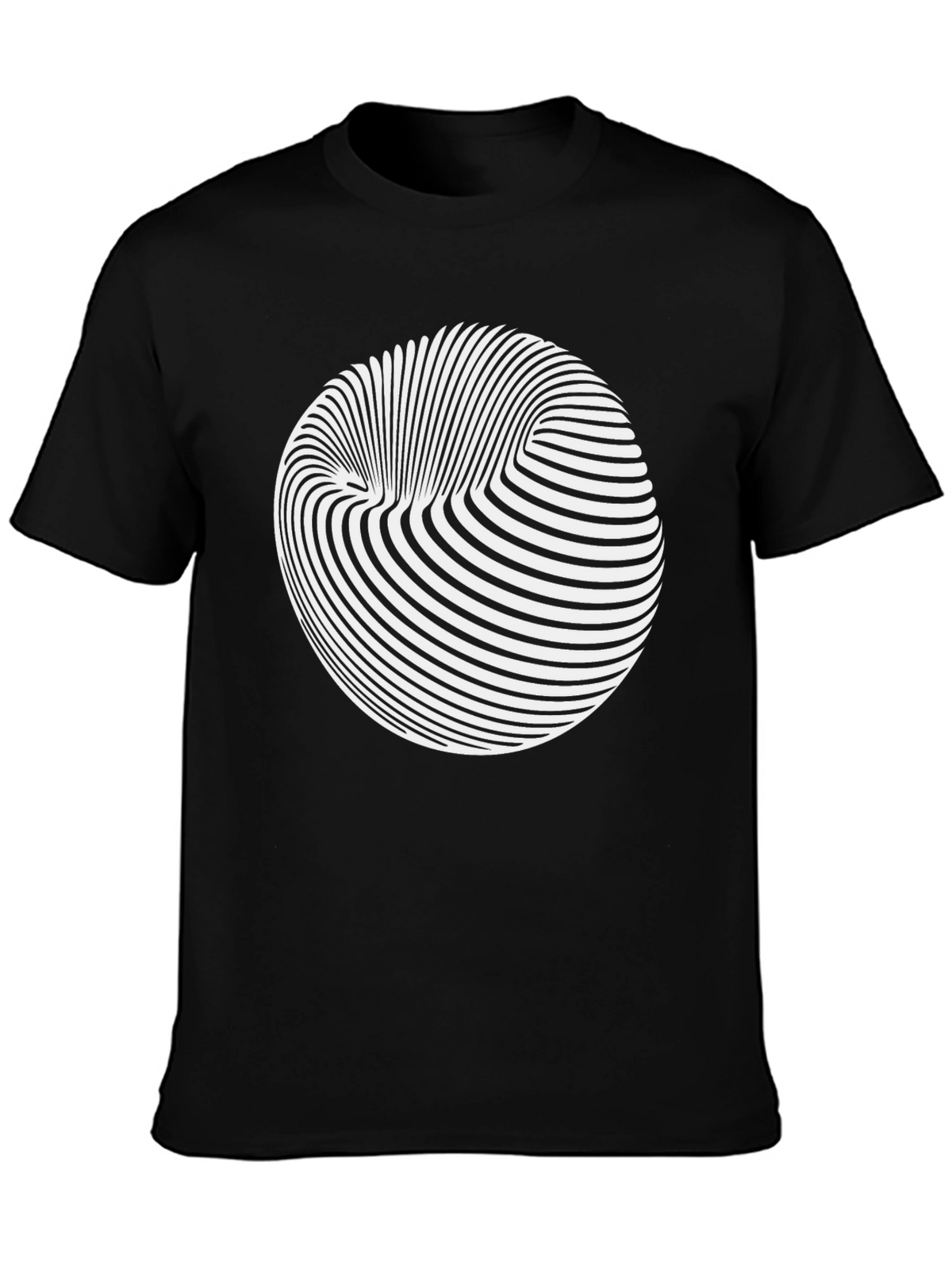 Optical Illusion Graphic Tee - Black
