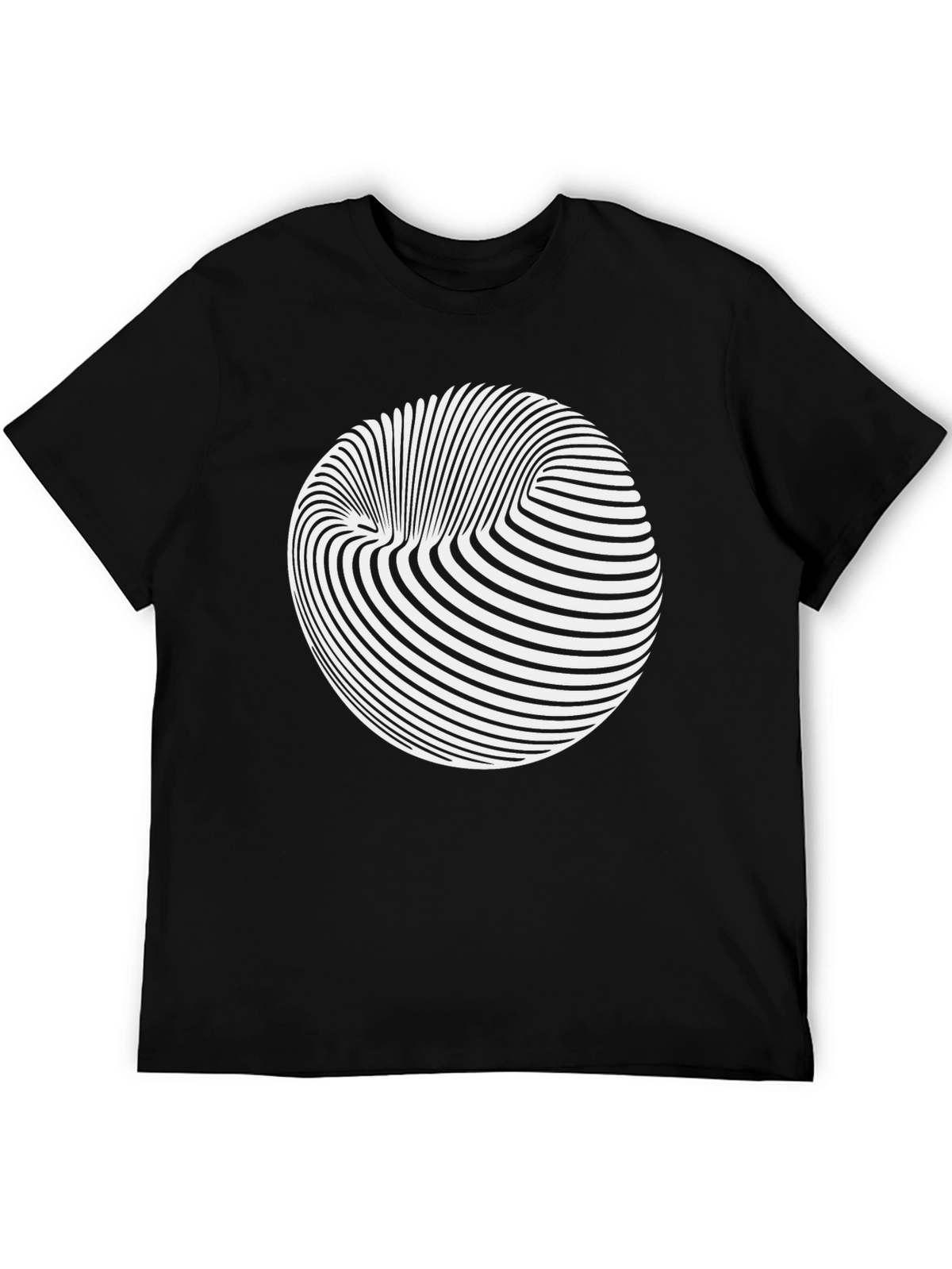Optical Illusion Graphic Tee - Black