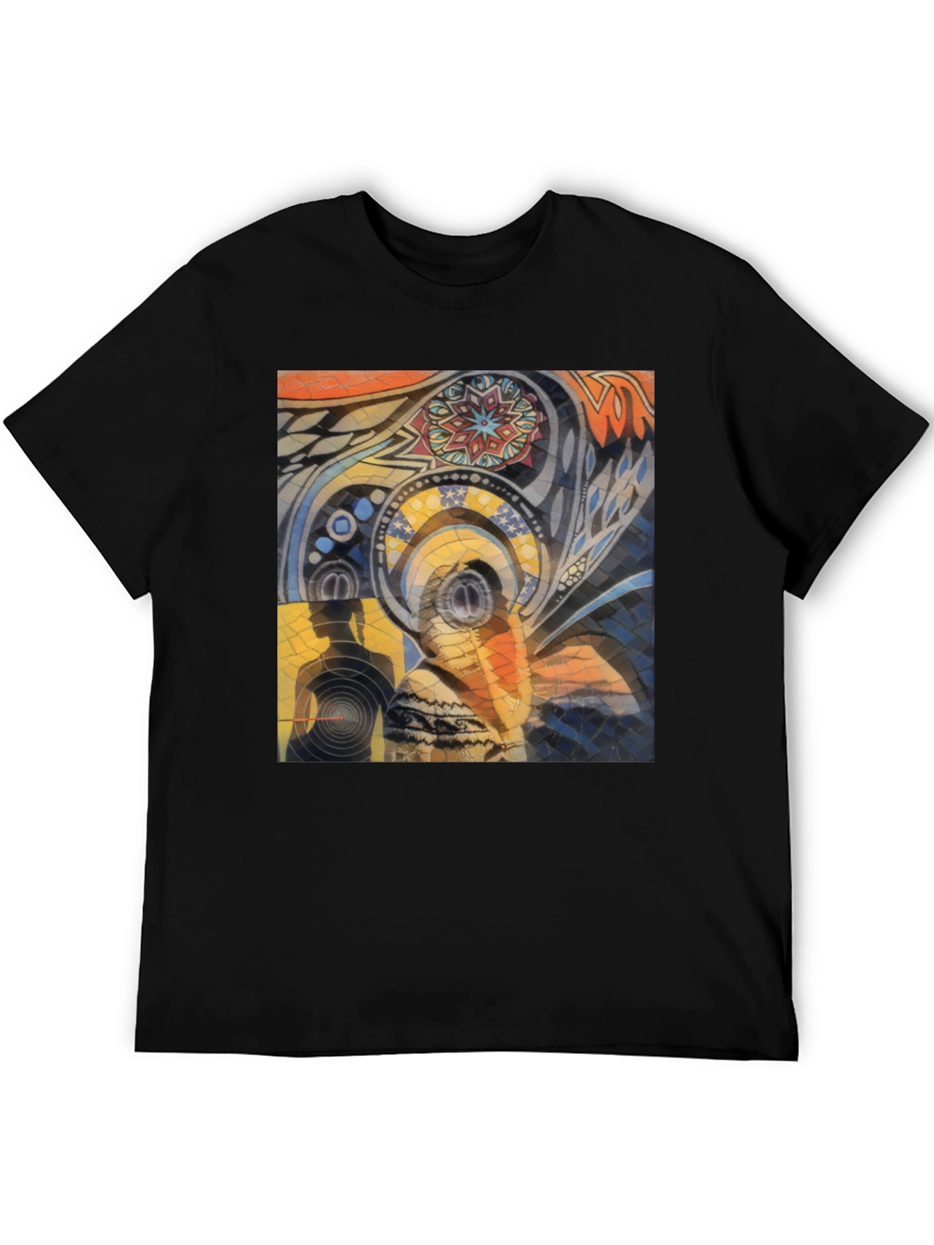 Abstract Art Graphic Print Black T-Shirt