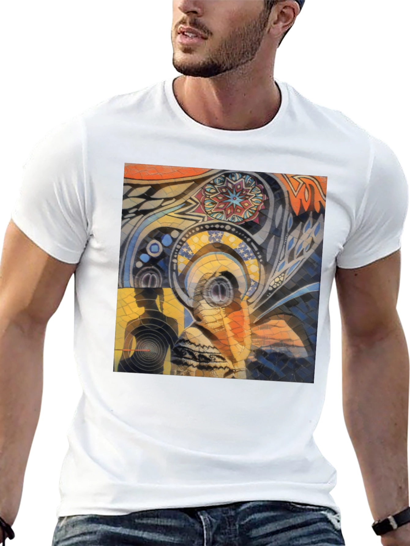 Abstract Art Graphic Print Black T-Shirt
