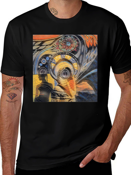 Abstract Art Graphic Print Black T-Shirt