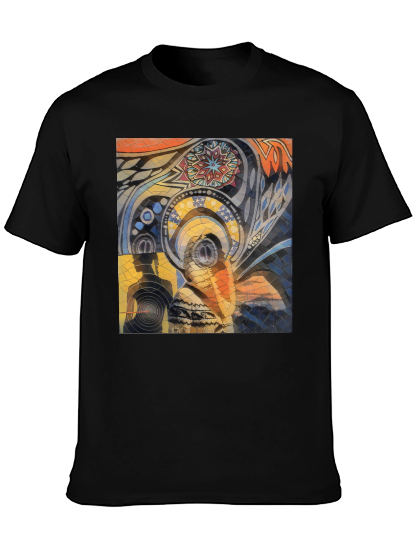 Abstract Art Graphic Print Black T-Shirt