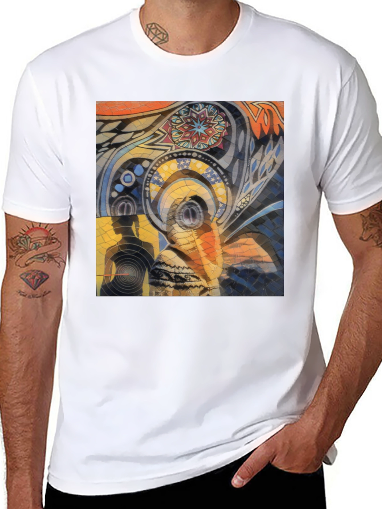 Abstract Art Graphic Print Black T-Shirt