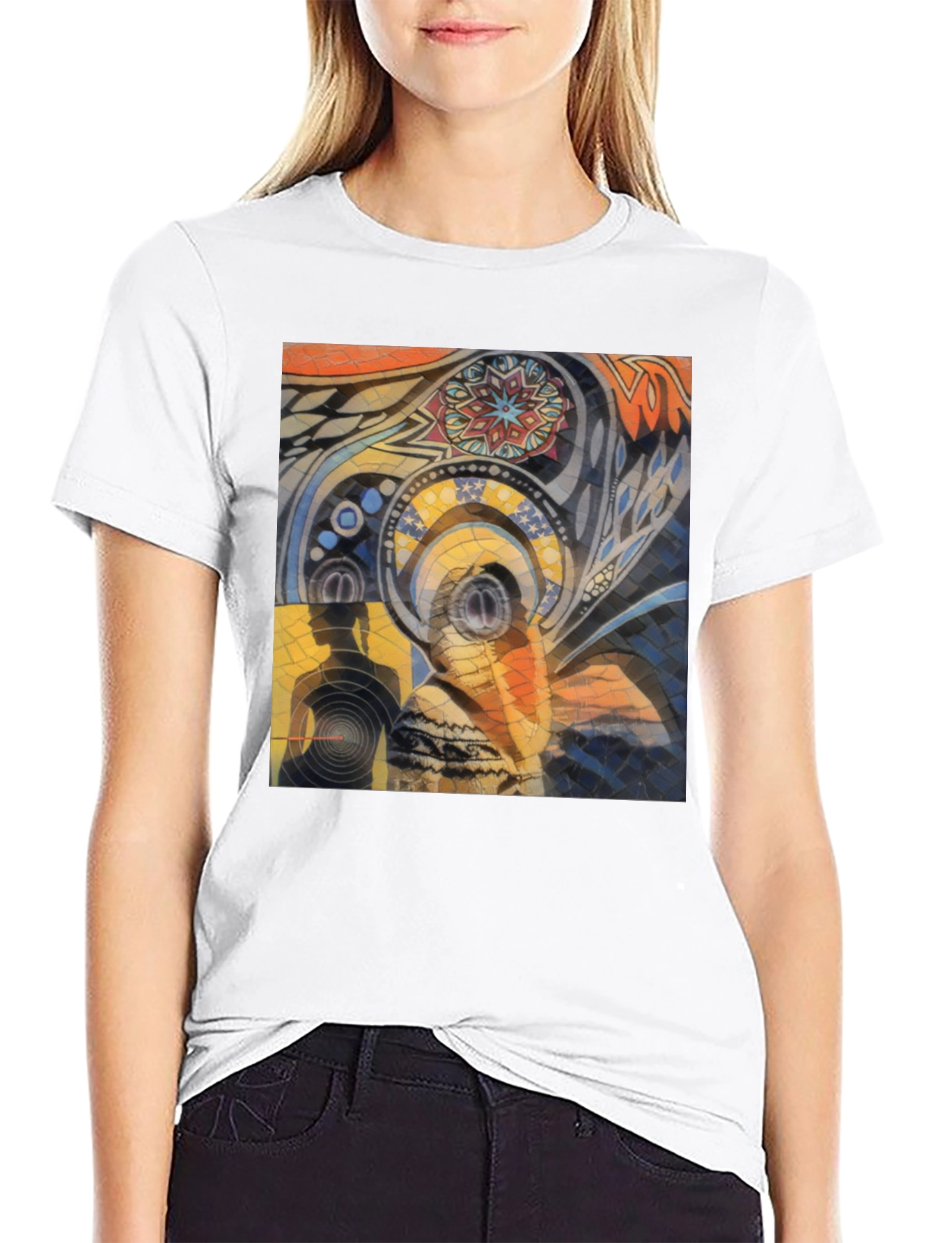 Abstract Art Graphic Print Black T-Shirt