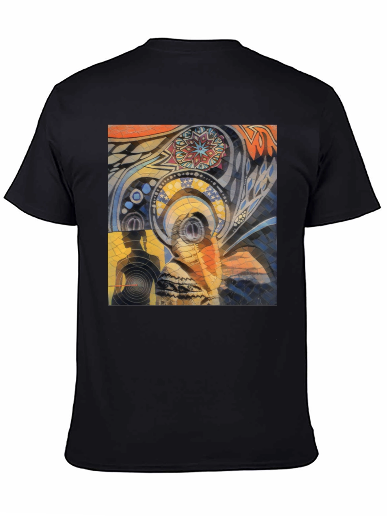Abstract Art Graphic Print Black T-Shirt