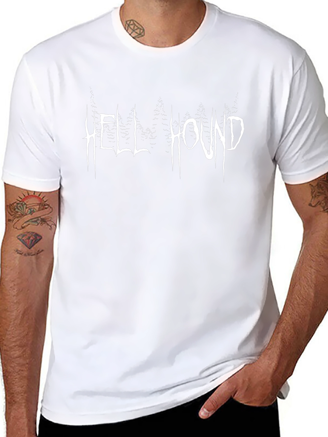 Hell Hound Graphic Tee - Black Cotton T-Shirt