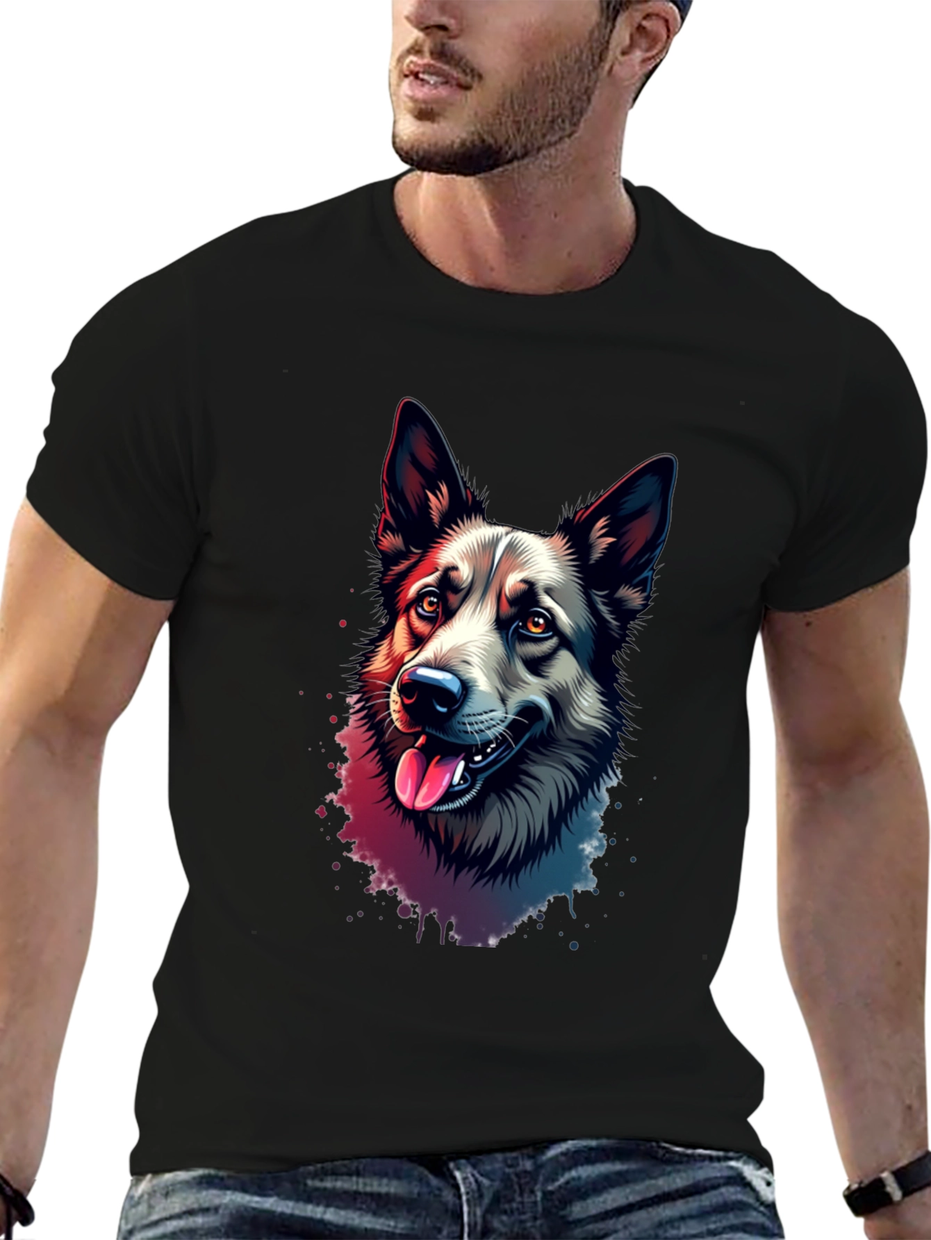 Dog Lovers T-Shirt: Artistic Canine Portrait Tee