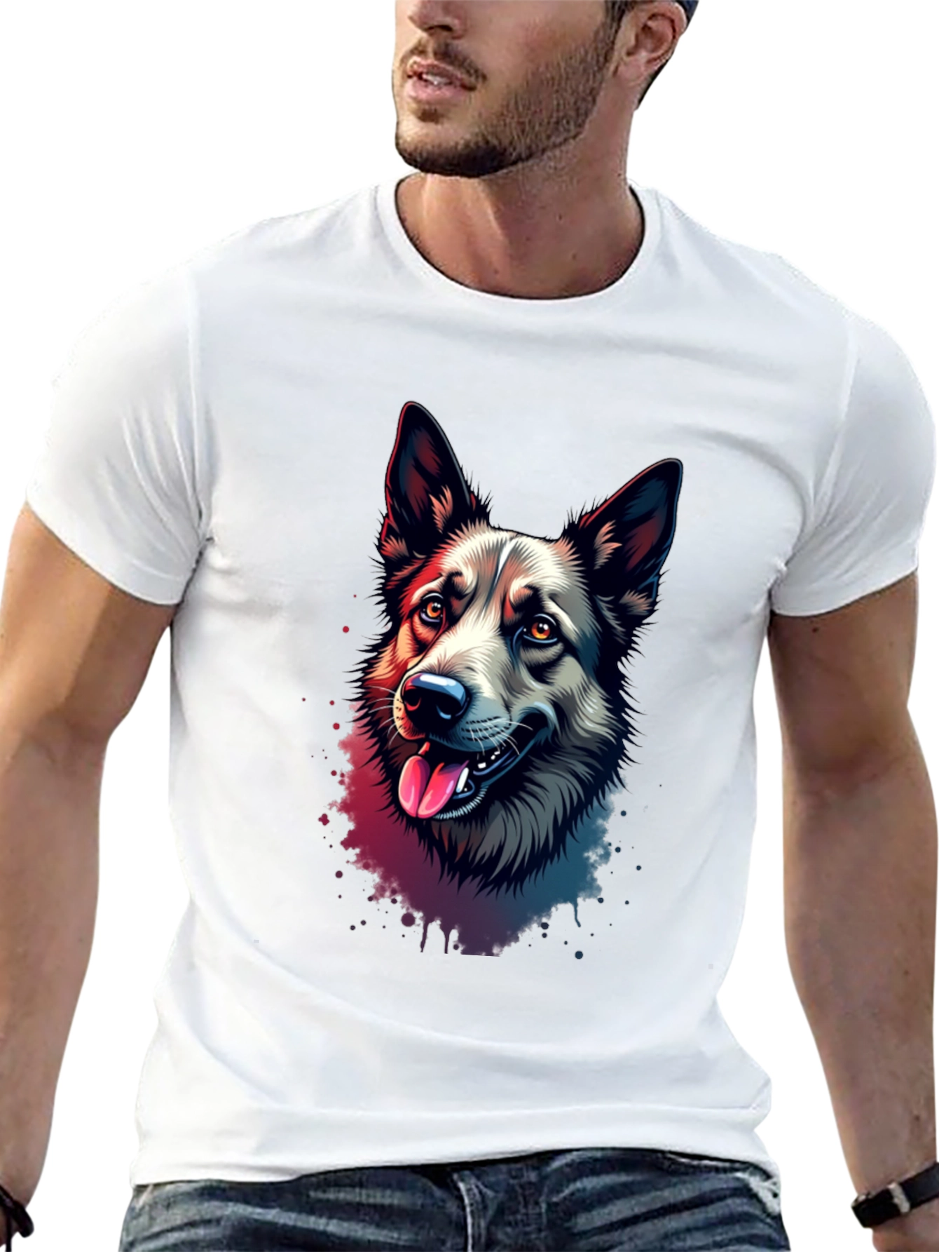 Dog Lovers T-Shirt: Artistic Canine Portrait Tee