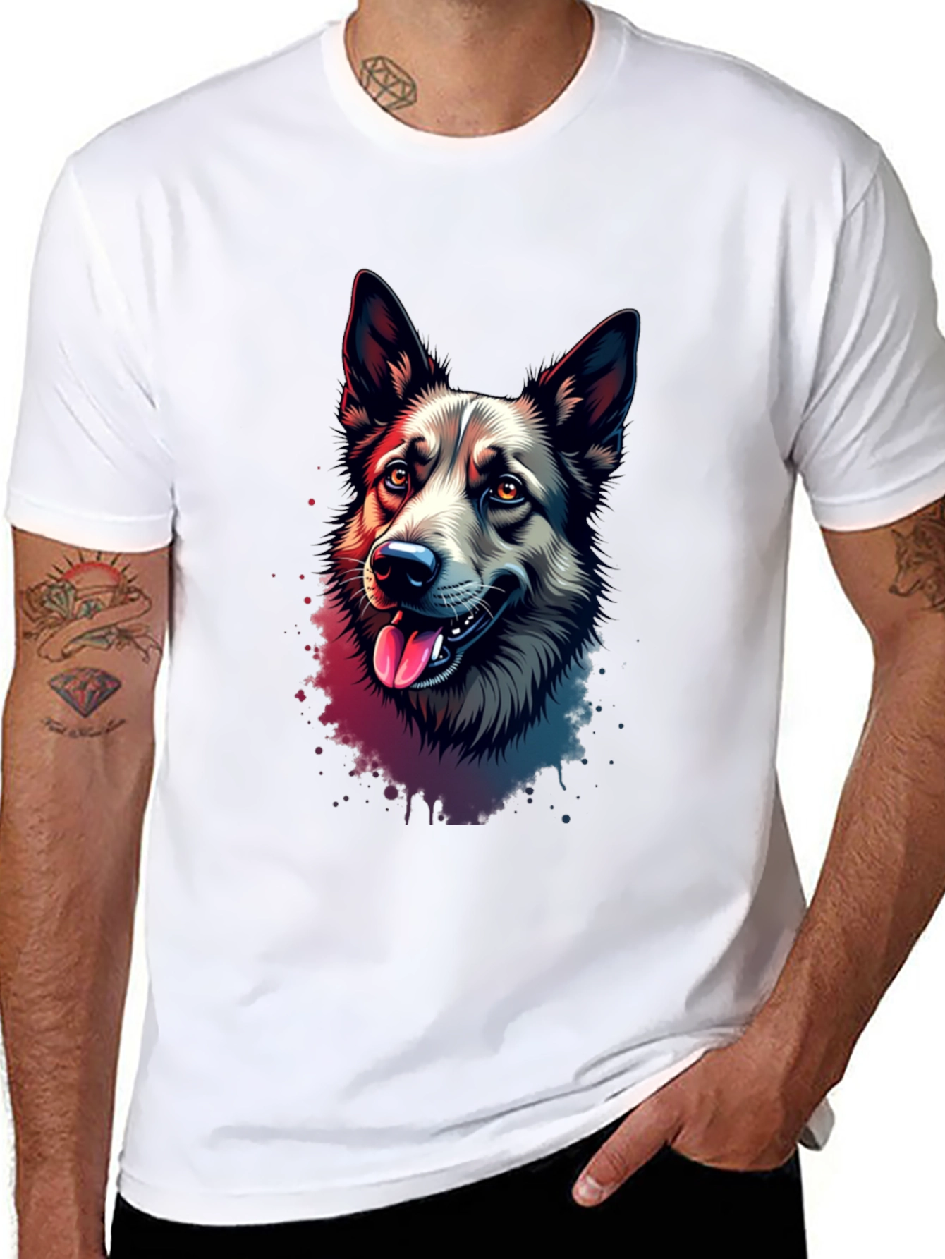 Dog Lovers T-Shirt: Artistic Canine Portrait Tee