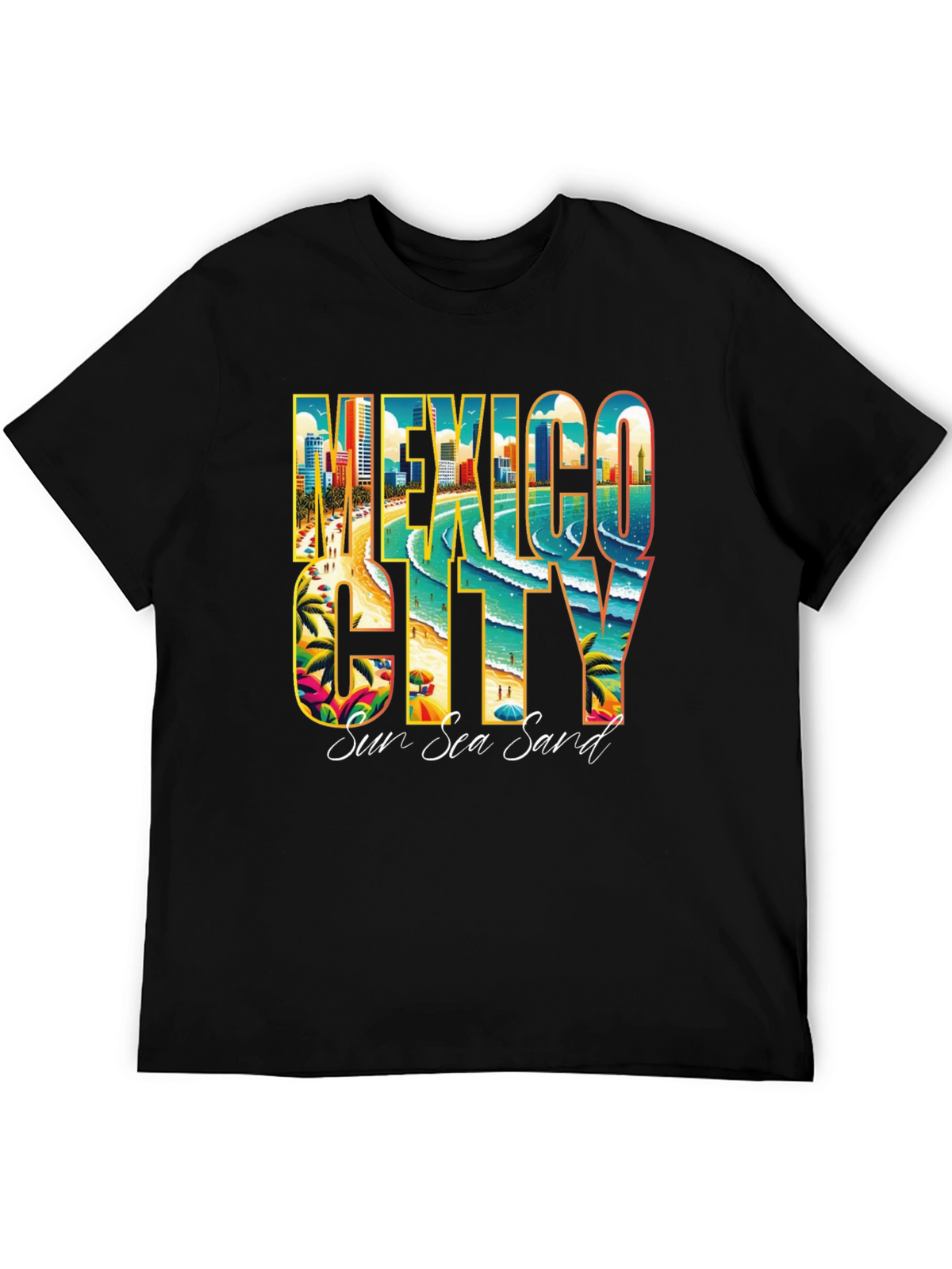 Mexico City Sun Sea Sand Graphic T-Shirt