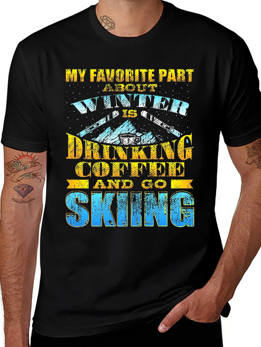 Winter Coffee Skiing Graphic Tee - Favorite Part T-Shirt