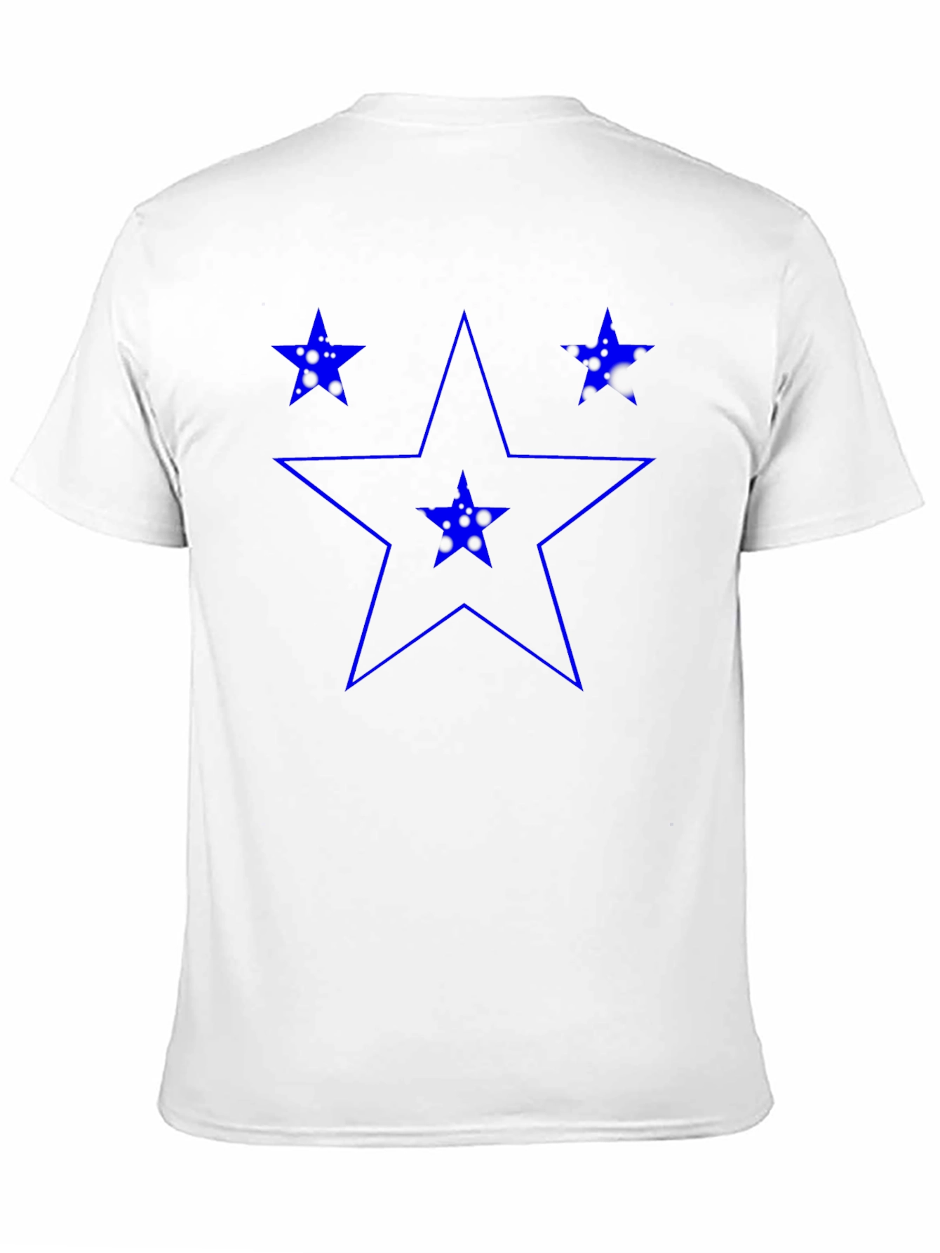 Blue Star Graphic Print Black T-Shirt