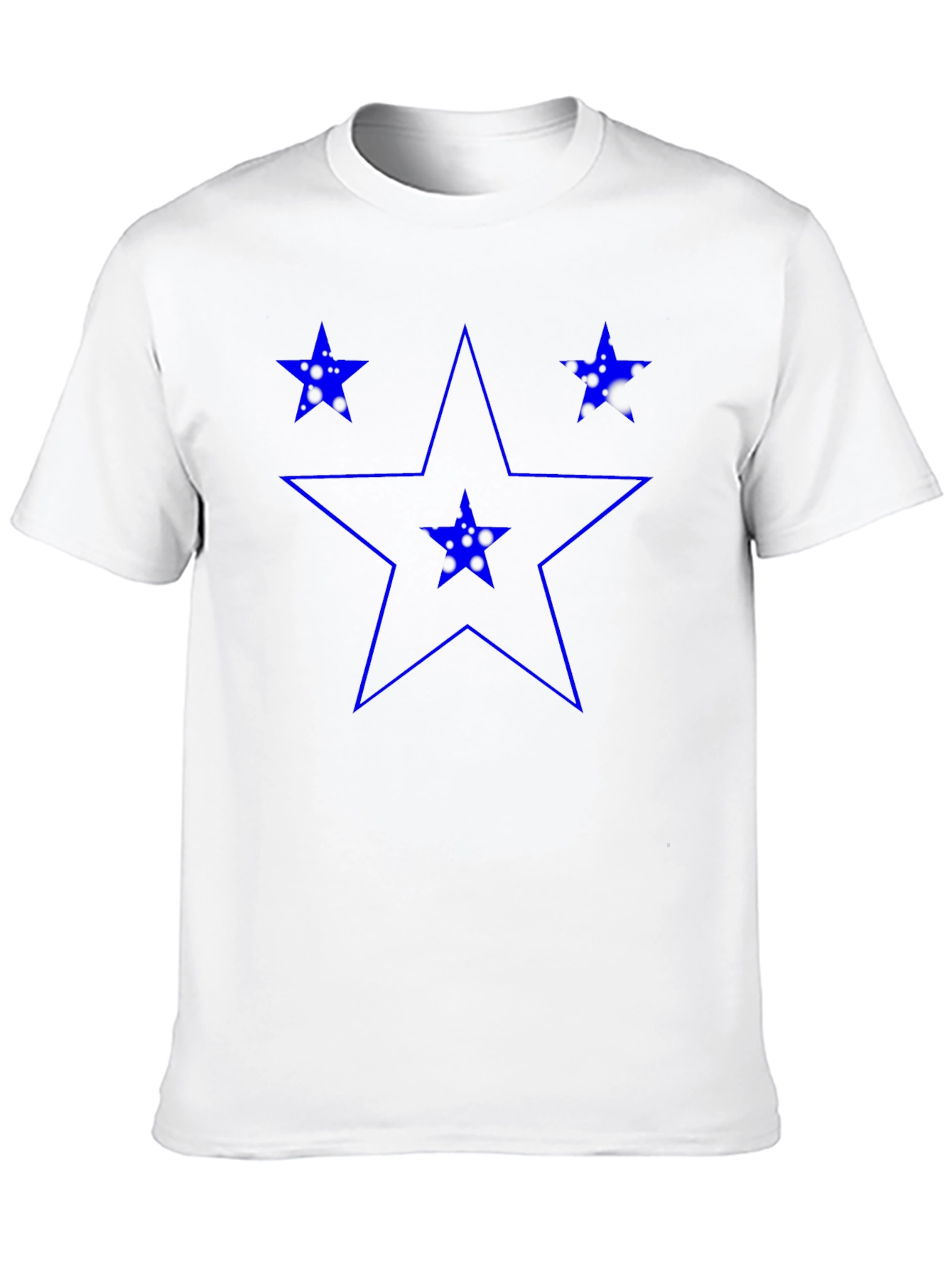 Blue Star Graphic Print Black T-Shirt