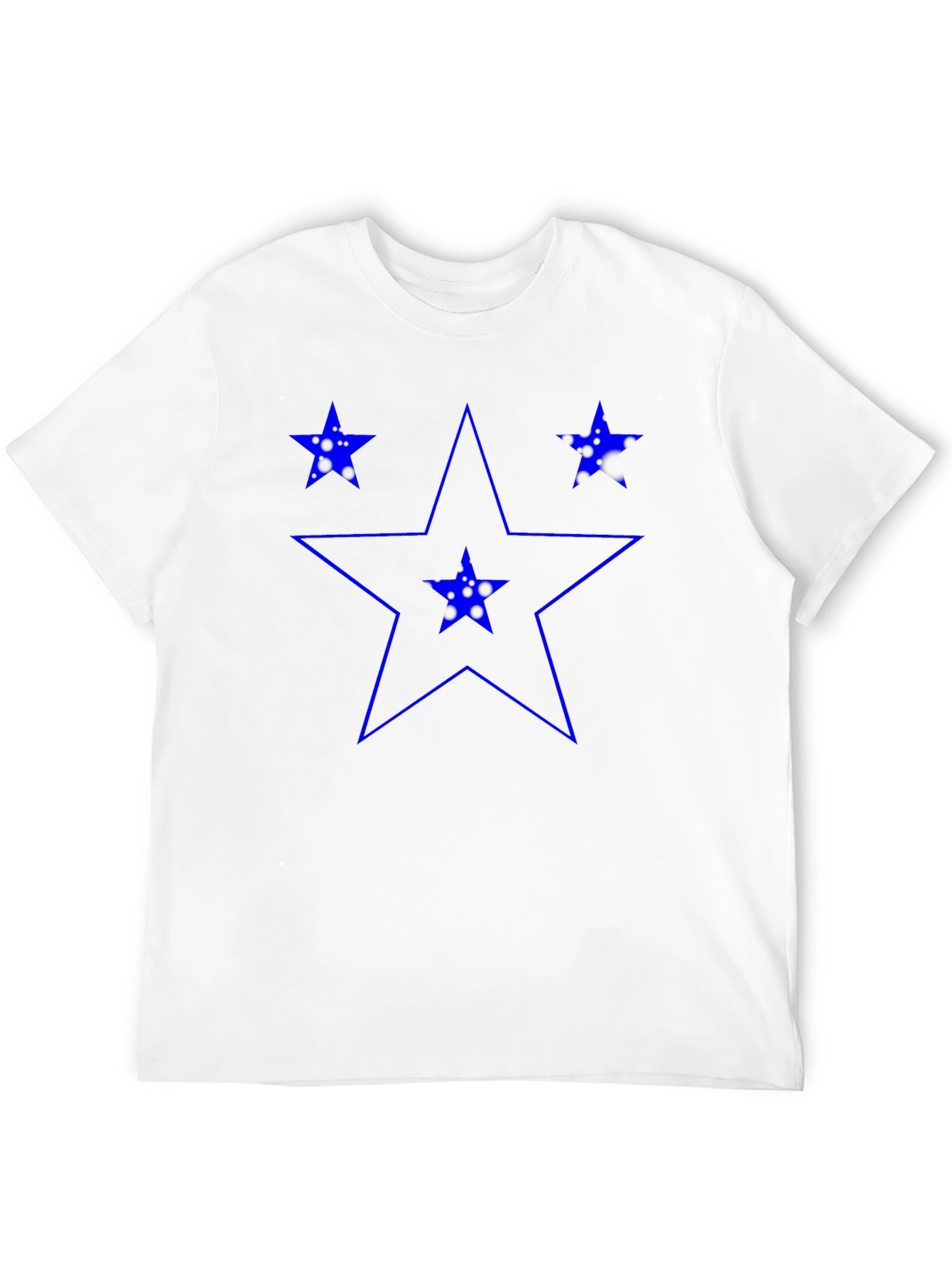 Blue Star Graphic Print Black T-Shirt