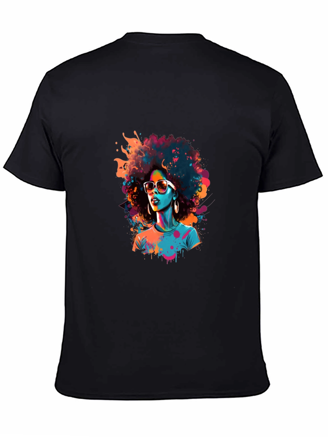 Afro Pop Art Black T-Shirt