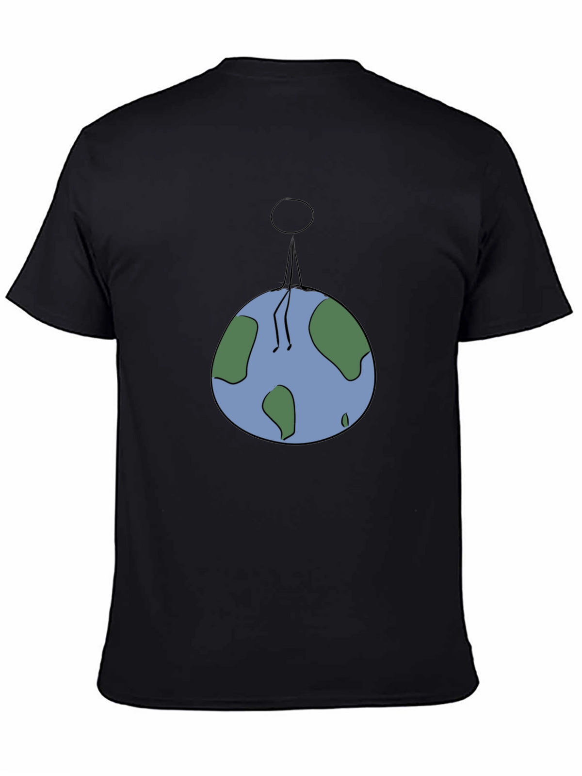 Man On Earth Graphic Tee - Black Cotton Shirt