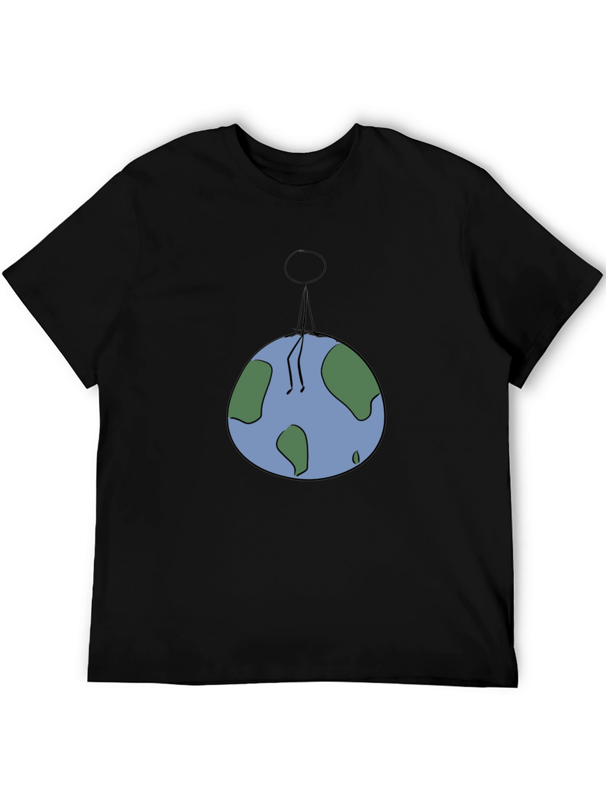 Man On Earth Graphic Tee - Black Cotton Shirt