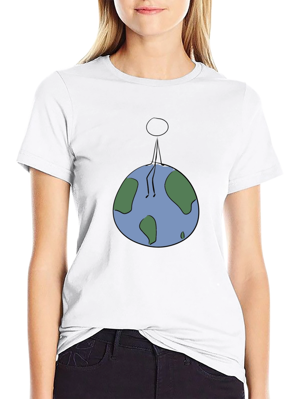 Man On Earth Graphic Tee - Black Cotton Shirt