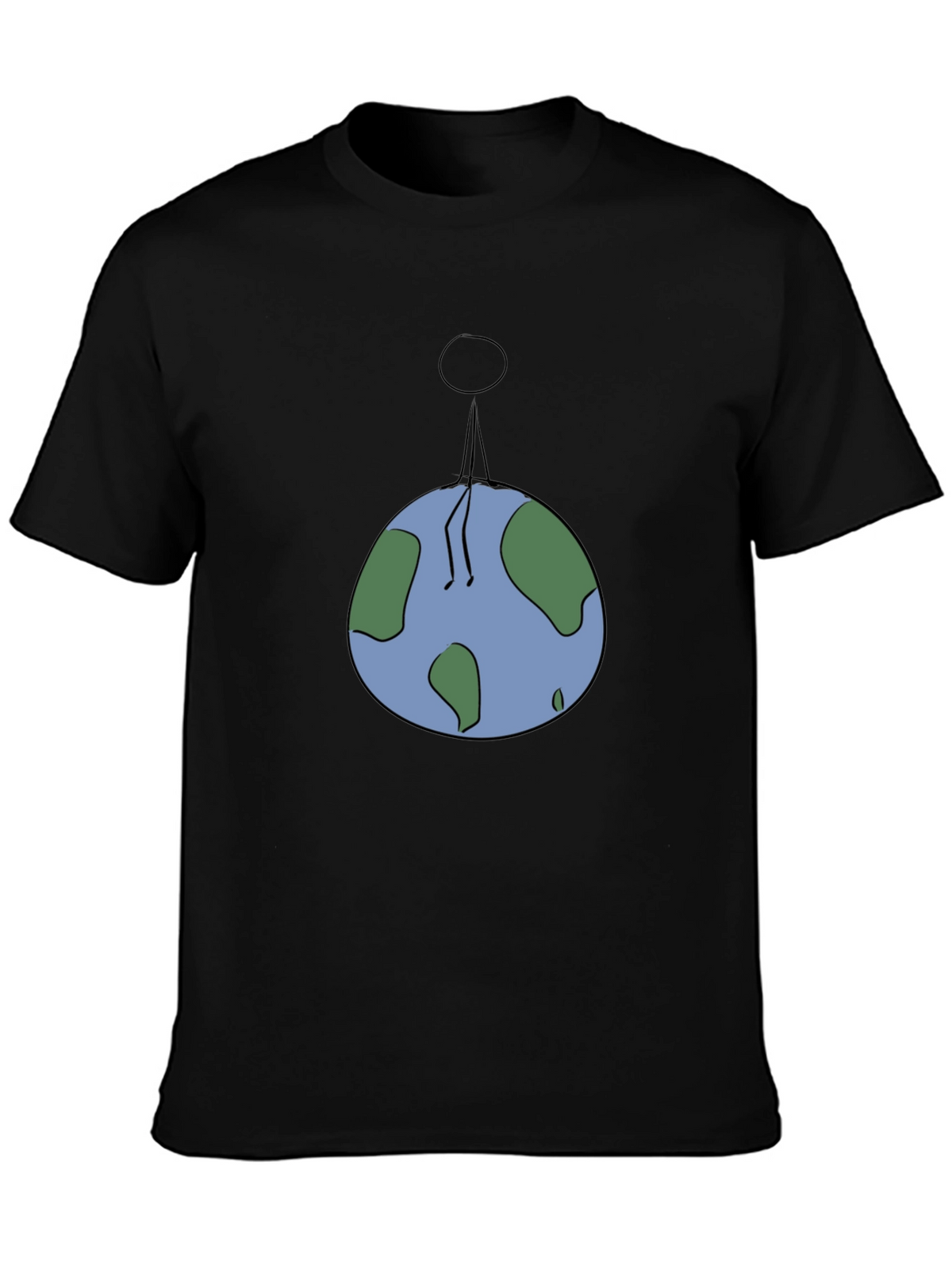 Man On Earth Graphic Tee - Black Cotton Shirt