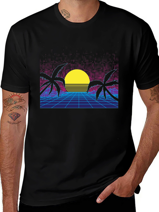 Retro Sunset T-Shirt 80s Style Tee