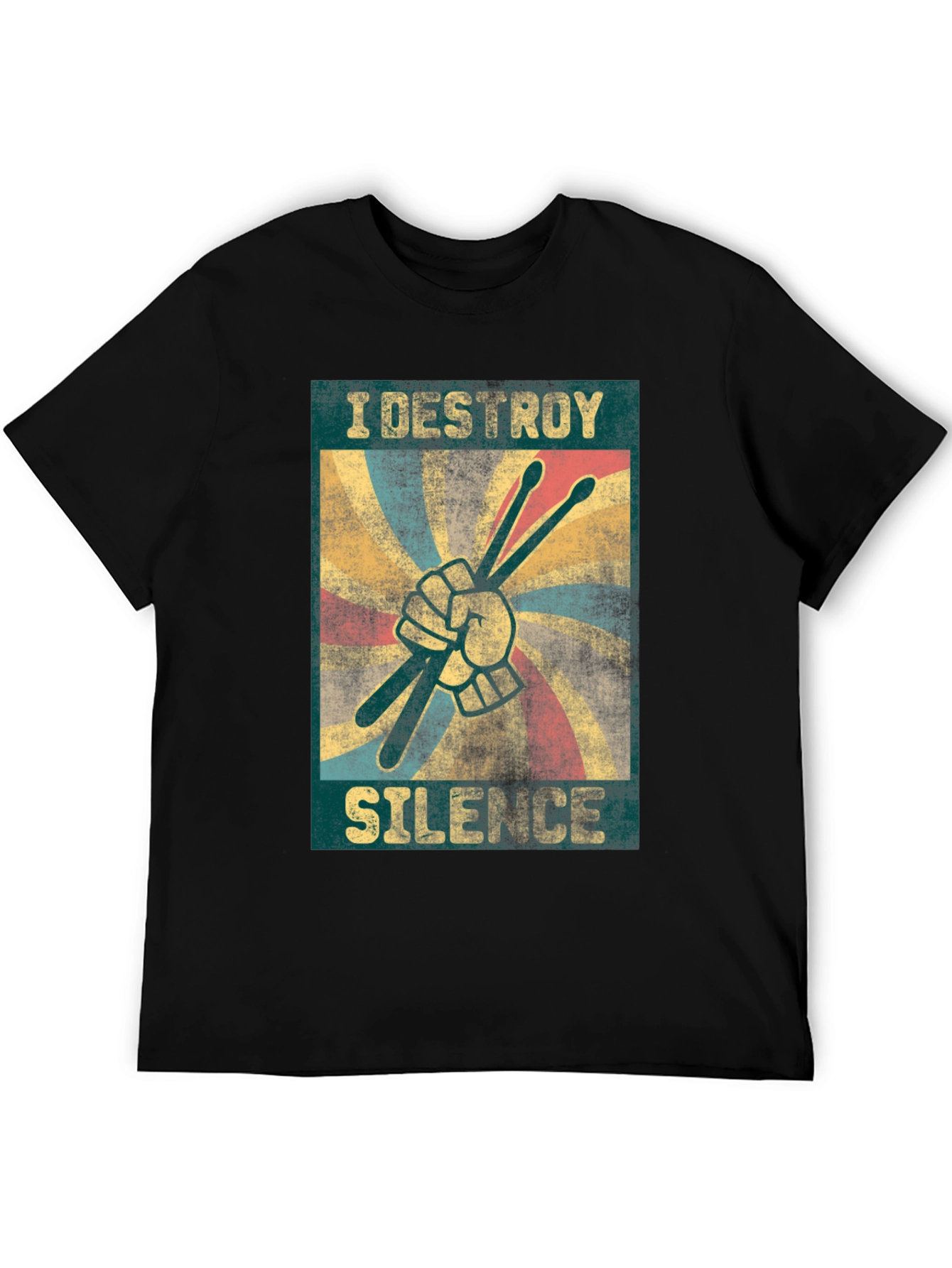 I Destroy Silence T-Shirt - Drummer Design