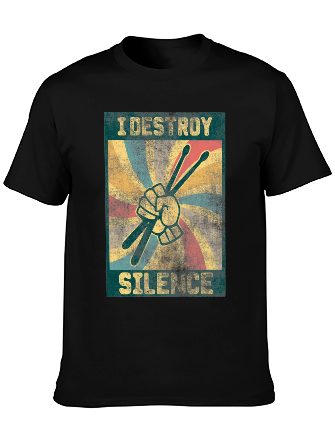 I Destroy Silence T-Shirt - Drummer Design