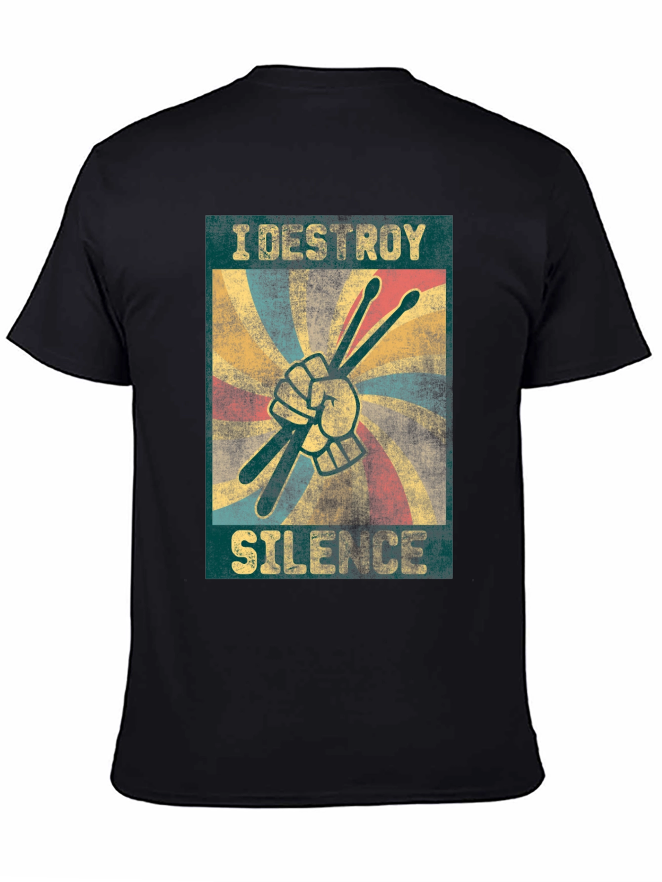 I Destroy Silence T-Shirt - Drummer Design
