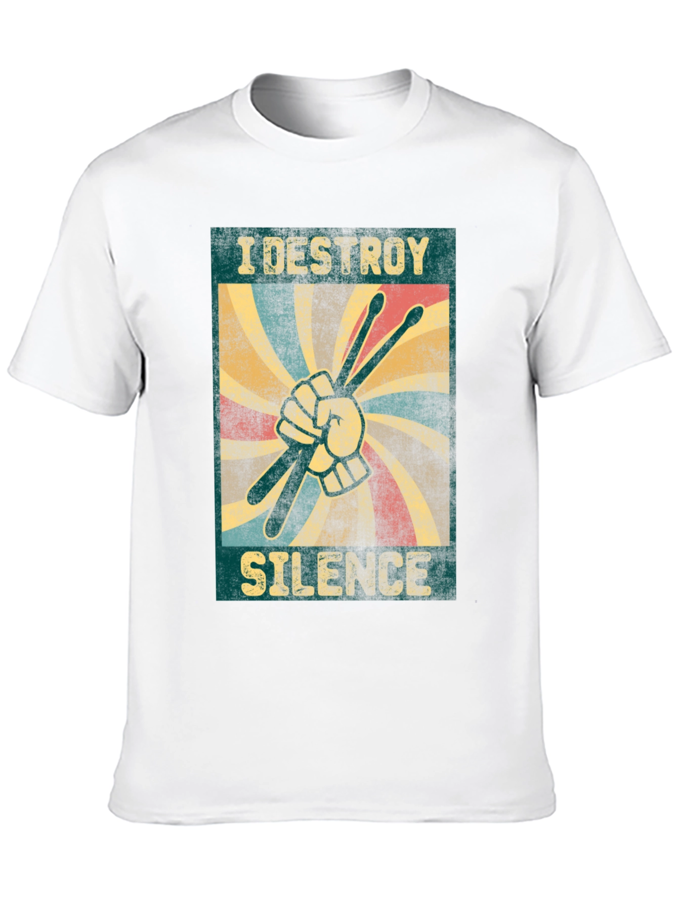 I Destroy Silence T-Shirt - Drummer Design