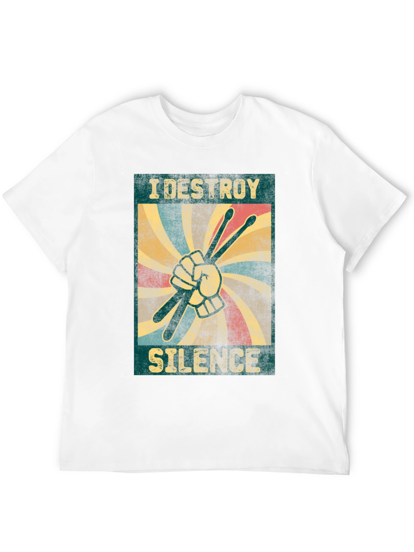 I Destroy Silence T-Shirt - Drummer Design
