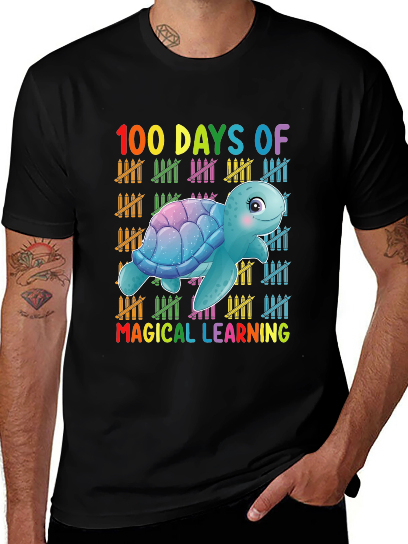 100 Days Of Magical Learning Turtle T-Shirt