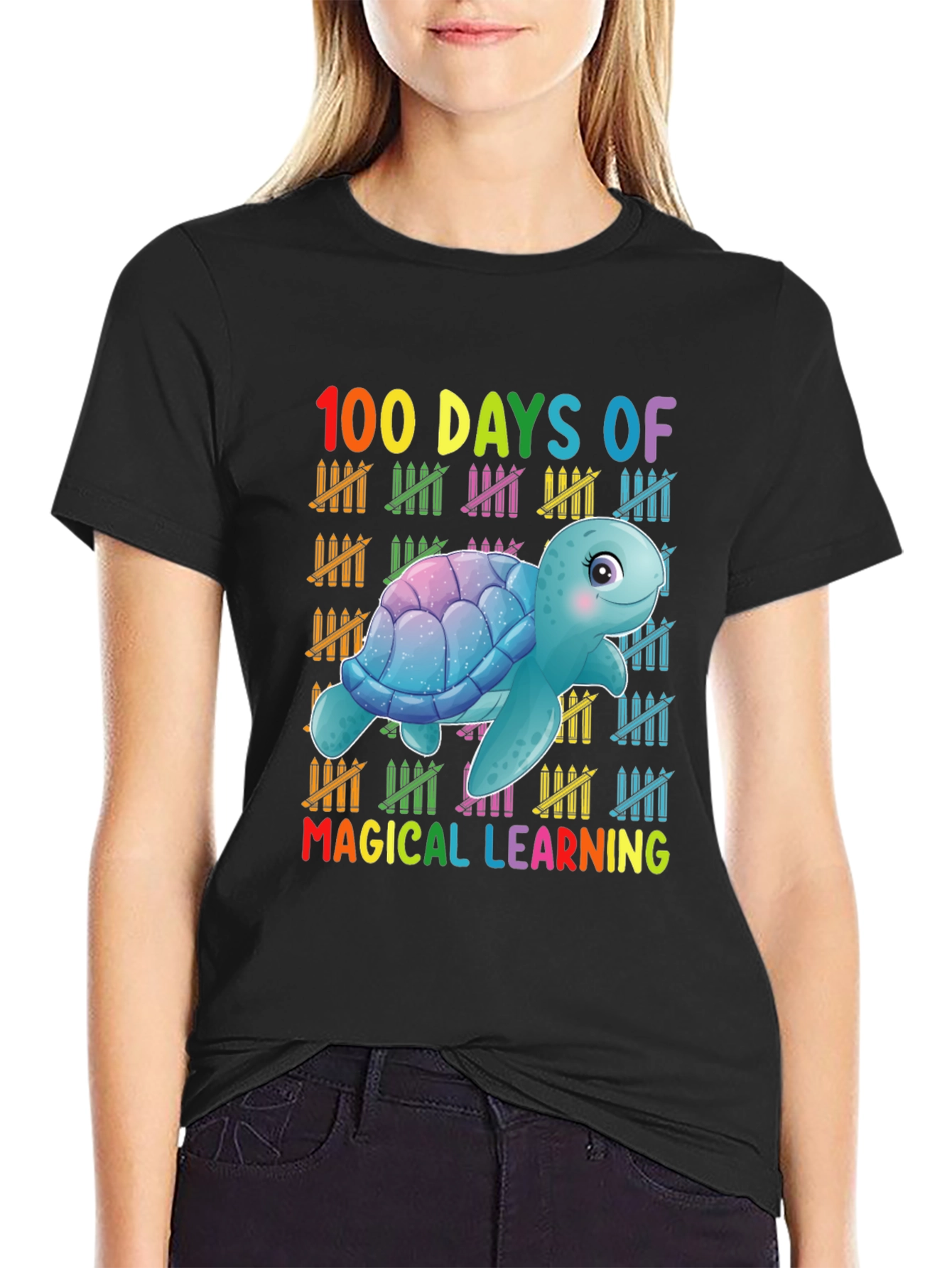 100 Days Of Magical Learning Turtle T-Shirt