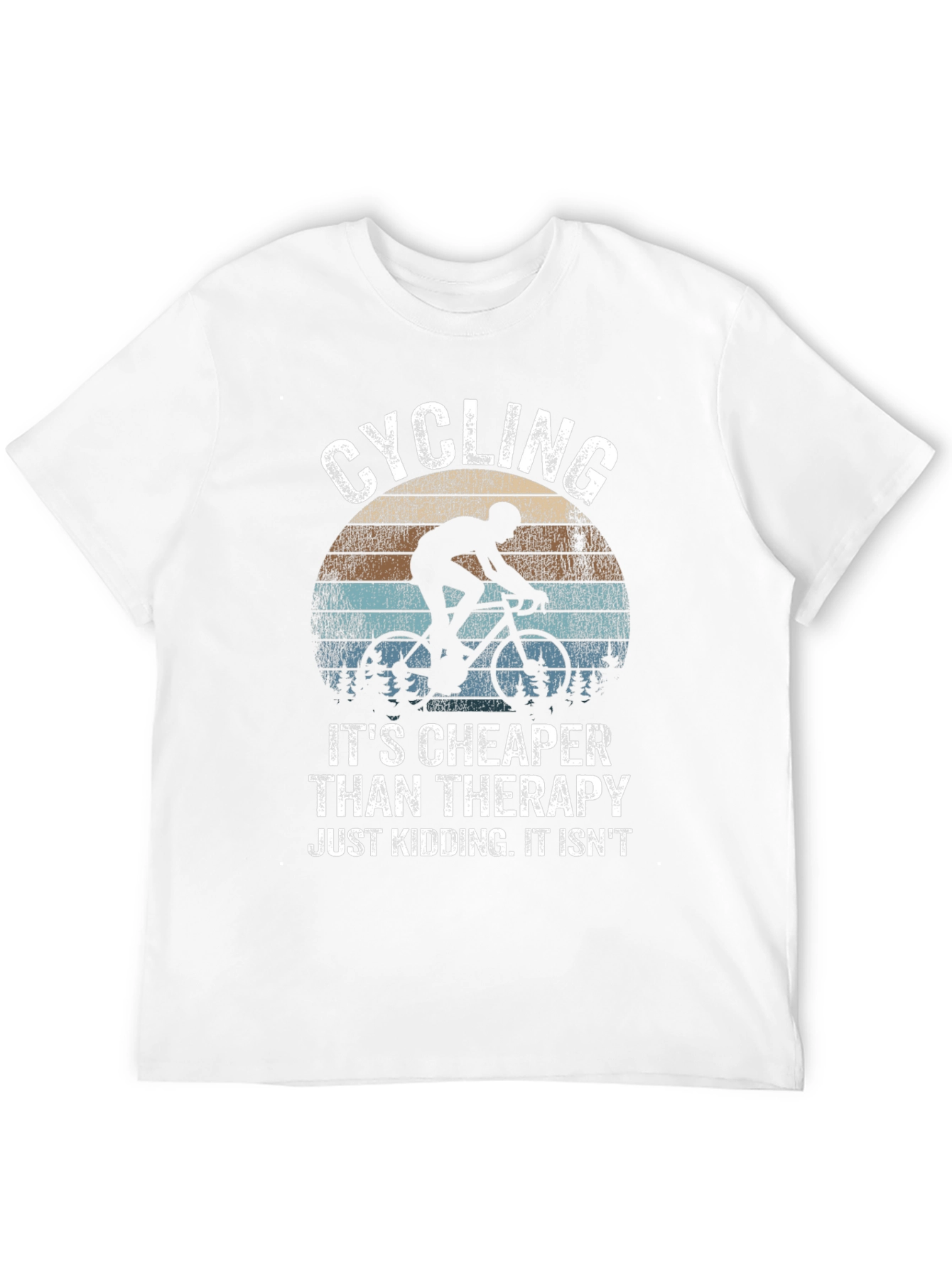 Cycling Cheaper Than Therapy Black Graphic T-Shirt