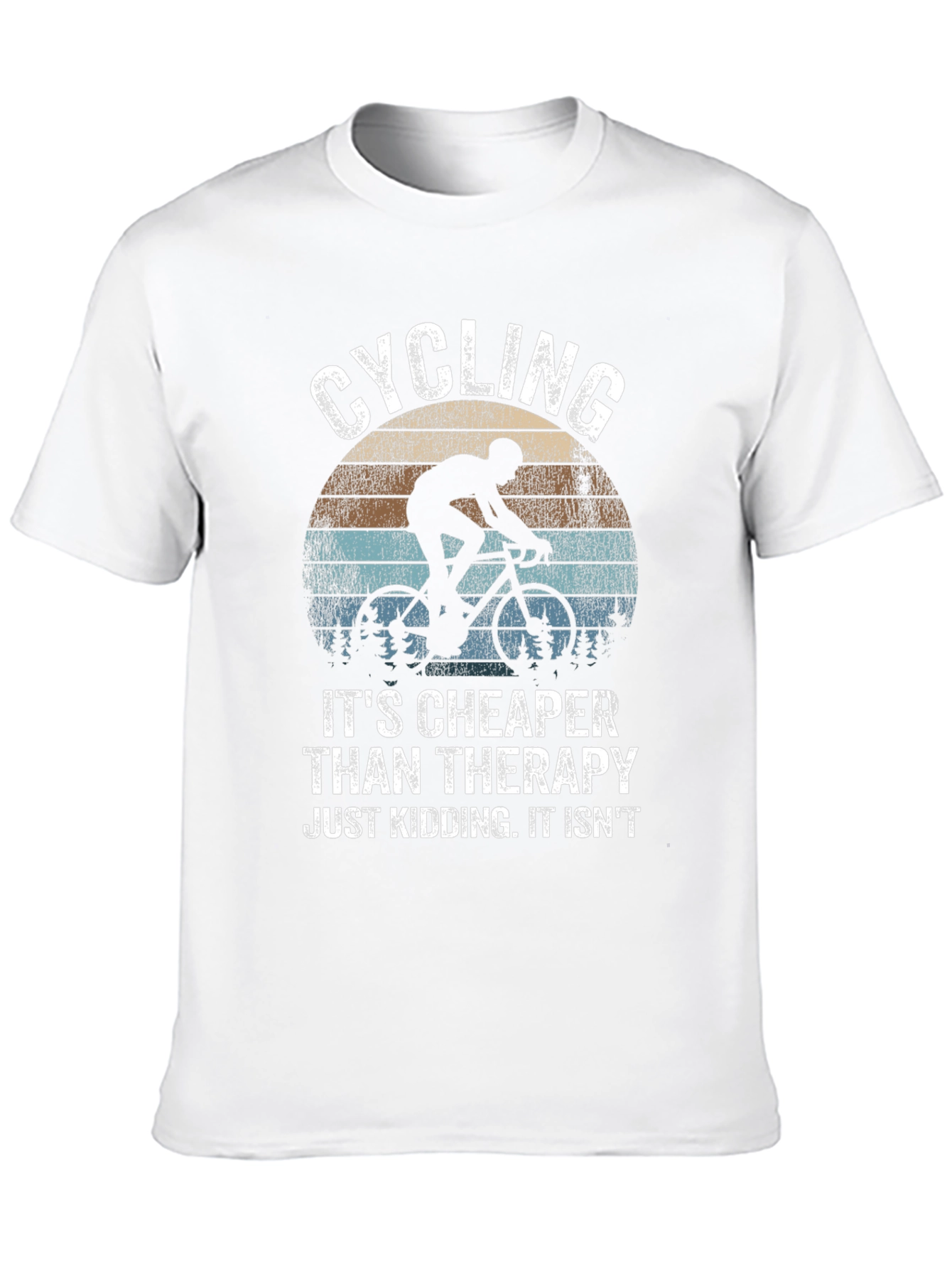Cycling Cheaper Than Therapy Black Graphic T-Shirt