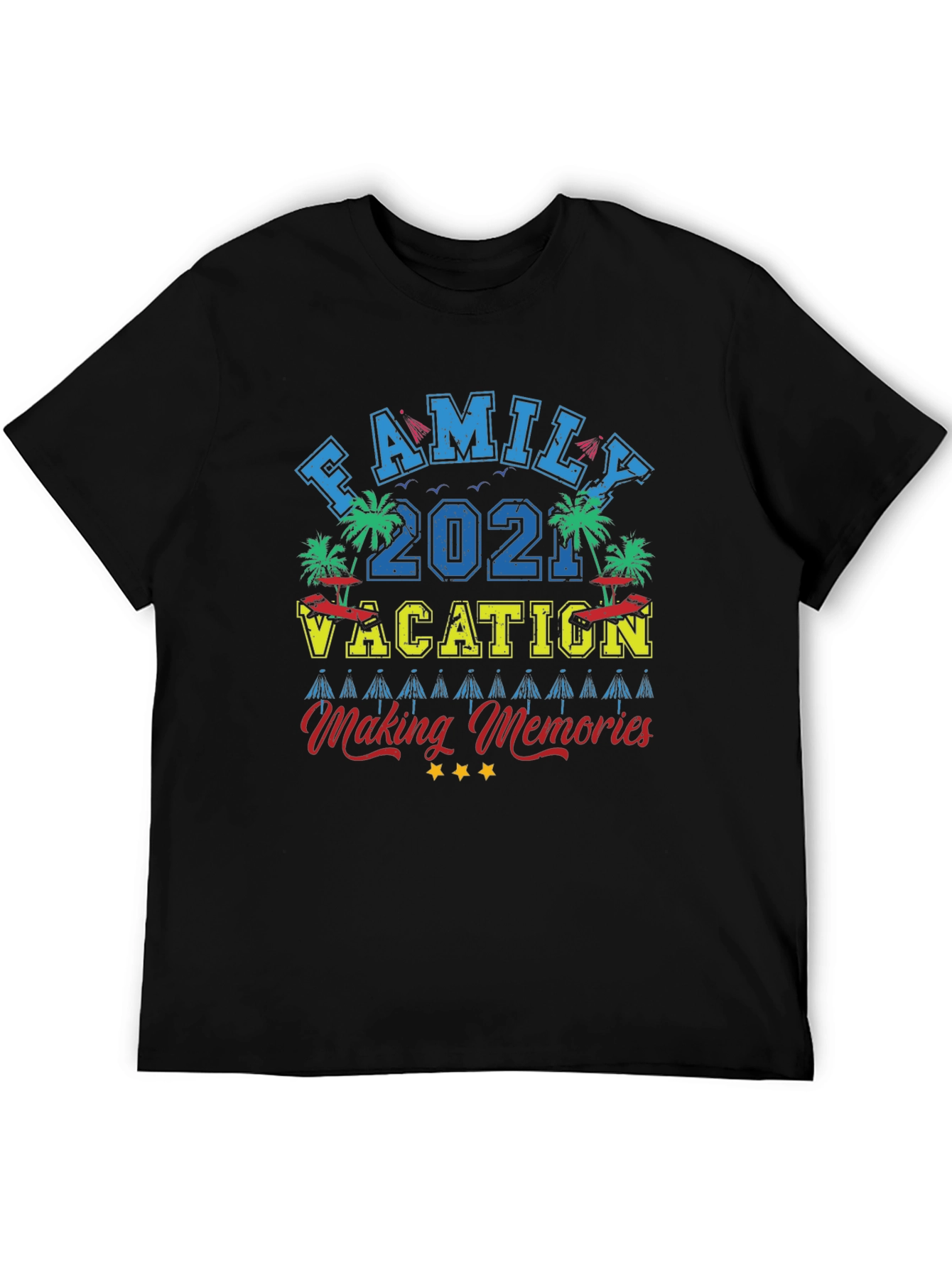 Family Vacation 2021 Black Graphic Tee
