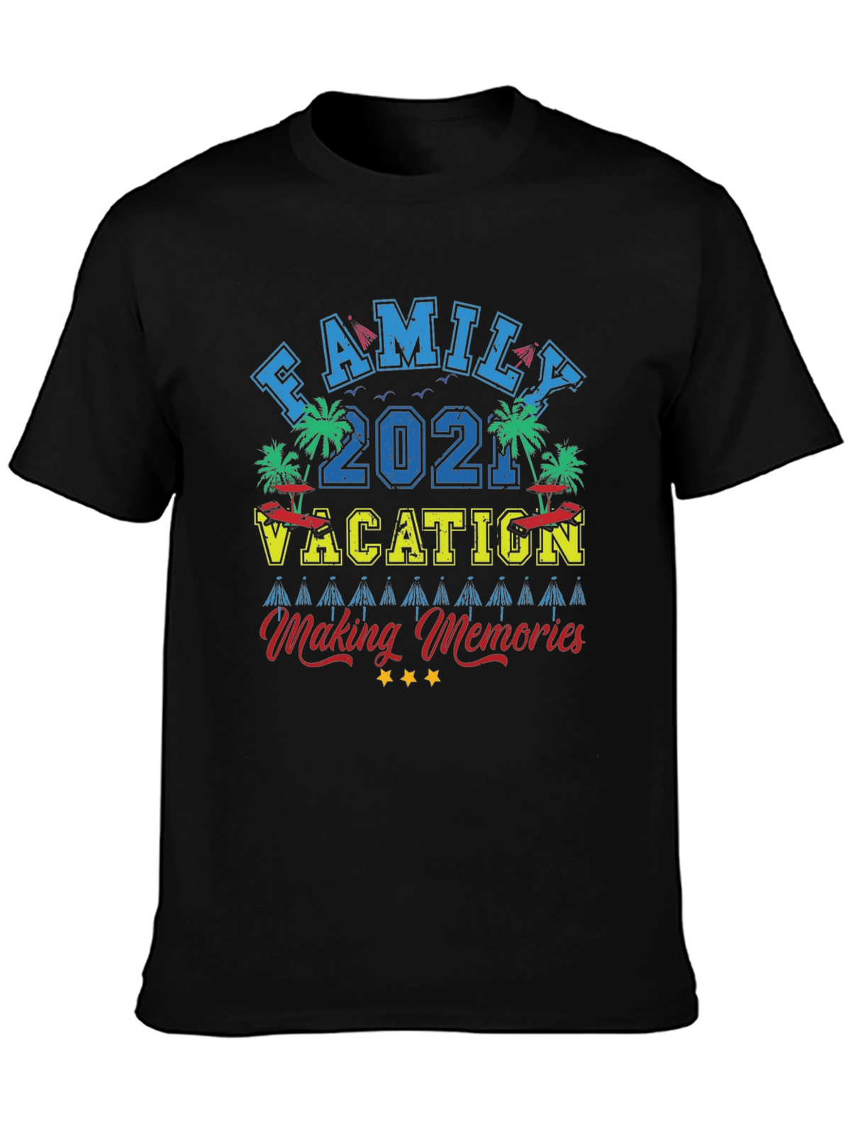 Family Vacation 2021 Black Graphic Tee